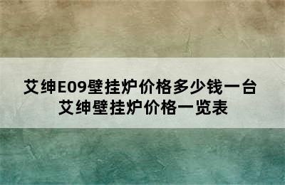 艾绅E09壁挂炉价格多少钱一台 艾绅壁挂炉价格一览表